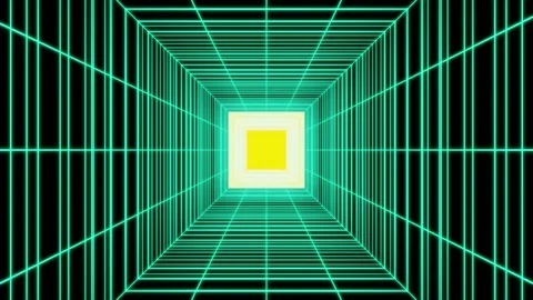 Abstract Cyan Neon Spider Web Tunnel VJ Loop Stock Footage 346768820
