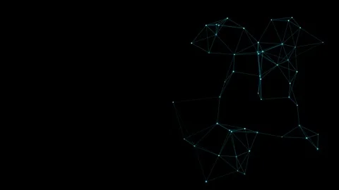 Abstract Cyan Plexus Network Nodes Connection Motion Graphic Background Stock Footage 346052820