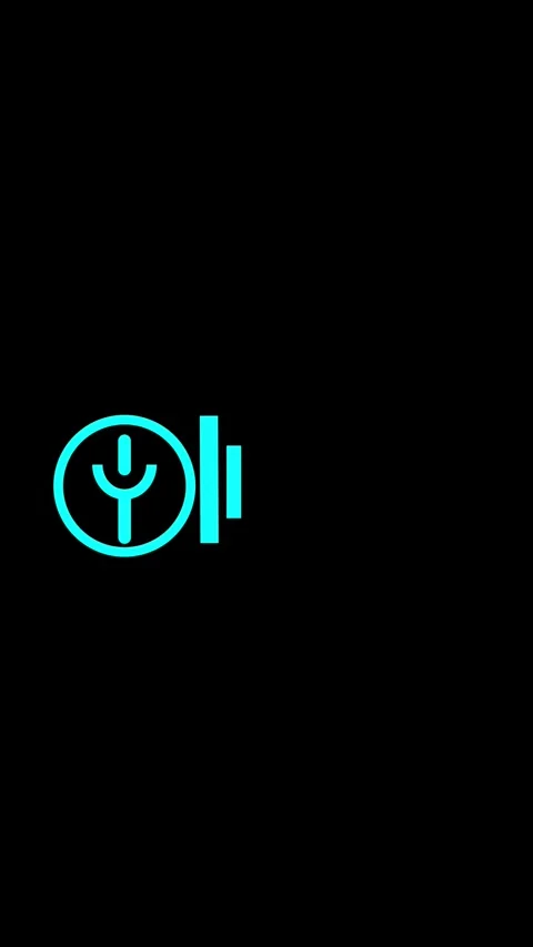 Abstract cyan power button interface animation loading screen vertical vide.. Stock Footage 321722281