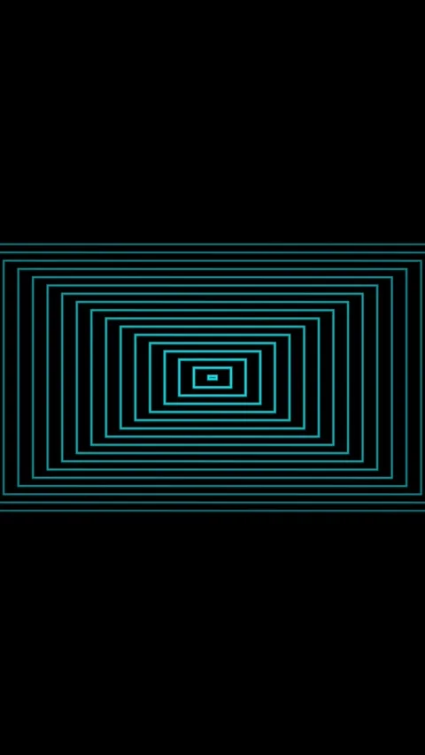 Abstract cyan rectangular shapes expanding and contracting against black ba.. Vídeos de archivo 338421635
