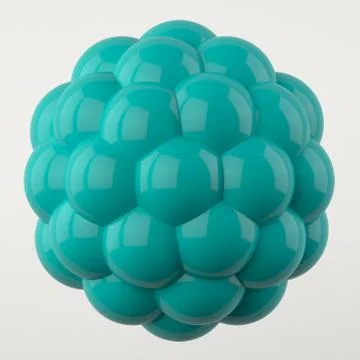 Abstract cyan spheres with reflective surface Stock Illustration