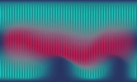 Abstract cyan vertical stripes pattern with glowing red light wave effects Stockillustratie