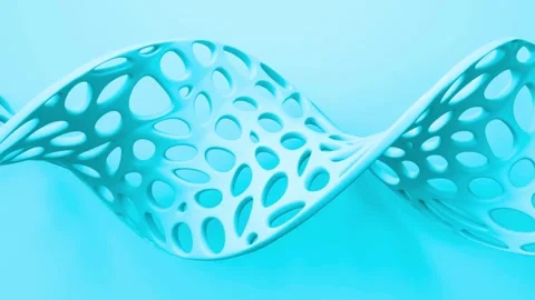 Abstract cyan wave looping seamlessly in a minimal studio setting Stock-Footage 346909673