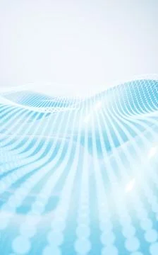 Abstract cyan waves, smooth curves, gradient background. Minimalist design... Stock Illustration
