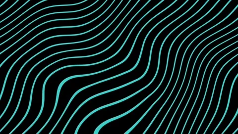 Abstract Cyan Wavy Lines on Black Background image Stock Footage 317452322
