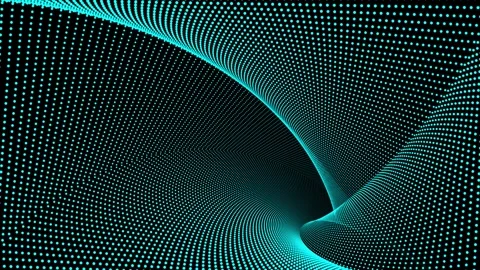 Abstract Cyan Wireframe Mesh Net Drifting Loop Video stock 337324303