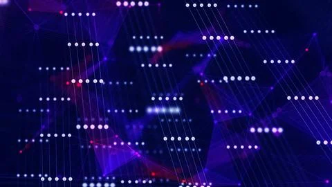 Abstract cyber background, information technology and data flow. Illustrazione stock