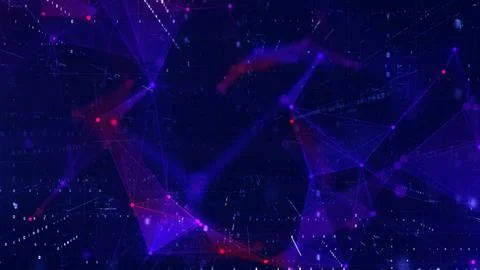 Abstract cyber background, information technology and data flow. Illustrazione stock