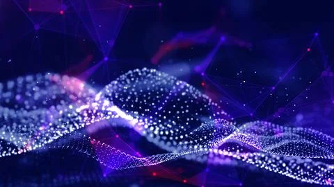 Abstract cyber background, information technology and data flow. Illustrazione stock