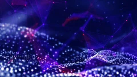 Abstract cyber background, information technology and data flow. Illustrazione stock