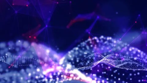 Abstract cyber background, information technology and data flow. Illustrazione stock