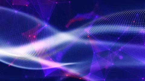Abstract cyber background, information technology and data flow. Illustrazione stock