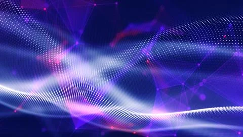 Abstract cyber background, information technology and data flow. Illustrazione stock
