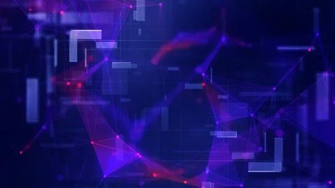 Abstract cyber background, information technology and data flow. Illustrazione stock