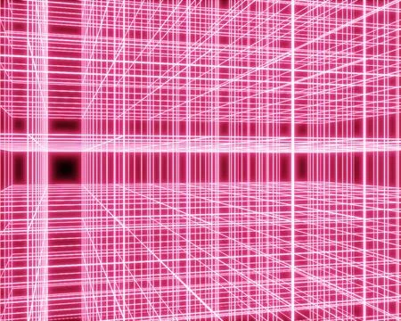Abstract Cyber Cube Mesh with Glowing Vertices Design. Cyberspace backdrop. A Stock Illustration