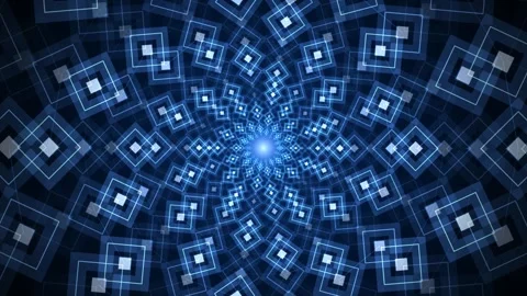 Abstract Cyber Diamond Grid Vortex Loop Stock Footage 340875157