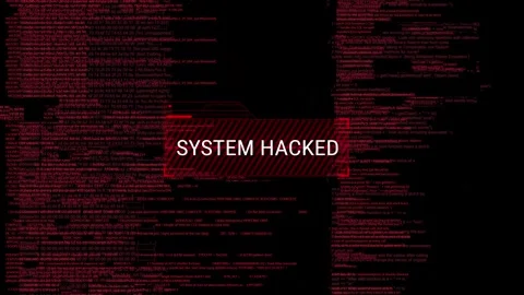 Abstract cyber glitch background red code streams, digital errors, distorted dat Stock Footage 341905089