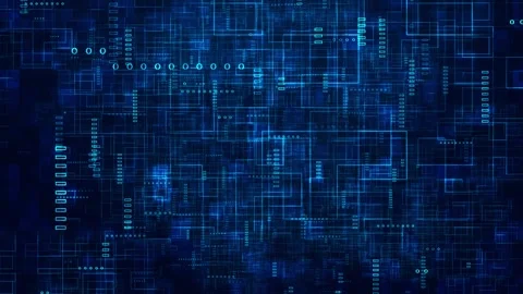 Abstract Cyber Infrastructure Matrix with Connected Data Structures Stock Footage 341367852