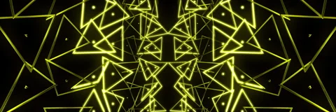 Abstract Cyber Neon Yellow Triangle Orbit VJ Loop Stock-Footage 340979390