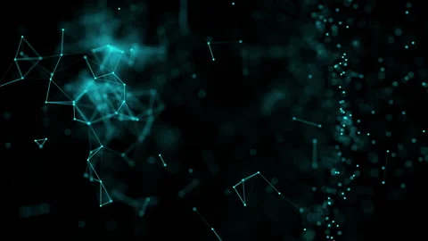Abstract Cyber Network Connections with Glowing Particles in the Digital Da.. Stock Footage 341780553