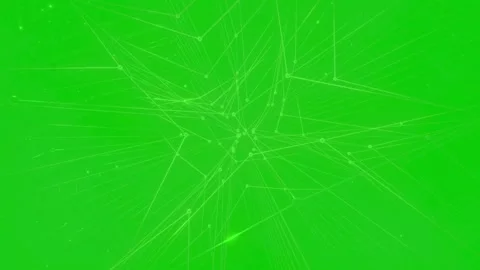 Abstract cyber network plexus connection moving on chroma key green screen .. Stock Footage 338006186