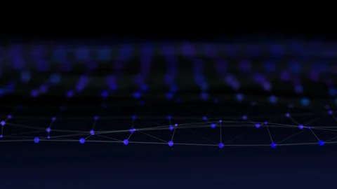 Abstract cyber reality particles connection landscape. Stock Footage 113800231