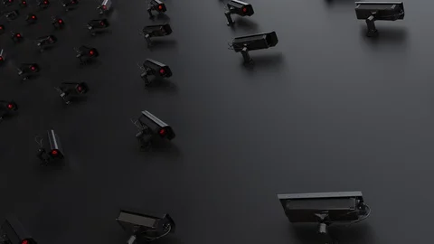 Abstract cyber security CCTV dark background Stock Footage 107435531