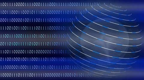 Abstract cyber security concept - graphic elements combined with binary code Stock Illustration