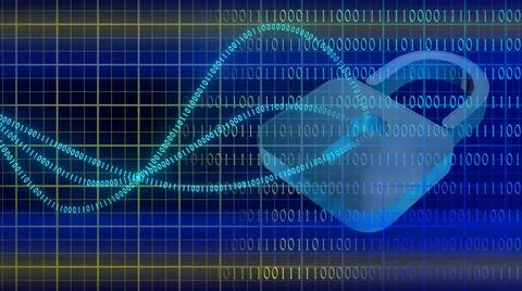 Abstract cyber security concept - graphic elements combined with binary code Stock Illustration