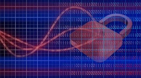 Abstract cyber security concept - graphic elements combined with binary code Stock Illustration