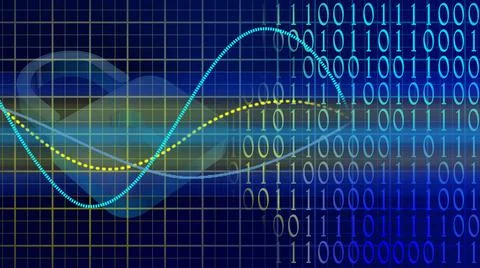 Abstract cyber security concept - graphic elements combined with binary code Stock Illustration