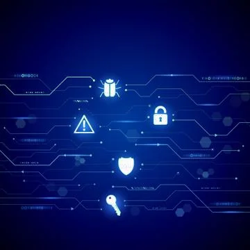 Abstract cyber security concept style. Data protection vector illustration. Stock Illustration