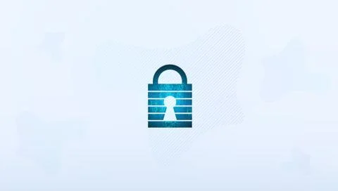 Abstract Cyber security with padlock blue technology Future cyber background. イラスト素材