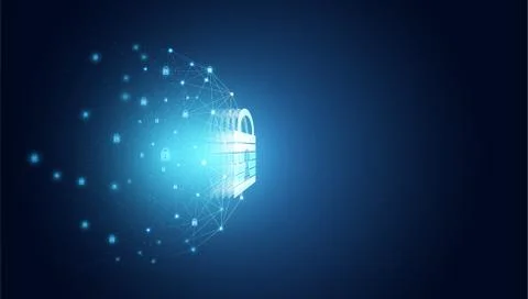 Abstract cyber security privacy information network concept padlock protectio イラスト素材