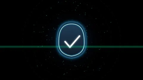 Abstract Cyber Security Shield Holographic Matrix Stock Footage 346205218