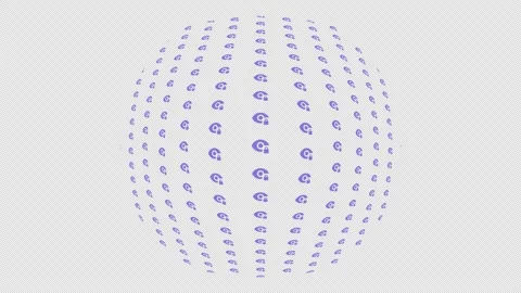 Abstract Cyber Security Sphere Morphing Animation Eye to Shield Concept. Stock Footage 330325381