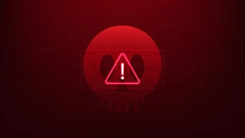 Abstract cyber security technology background a skull symbol, representing .. Stockillustratie