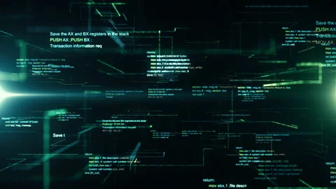 Abstract cyber space background with program code modules motion. Stock Footage 132013773