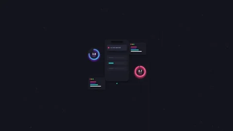 Abstract Cybernetic Interface Flow Seamless Motion Loop Stock Footage 341860500