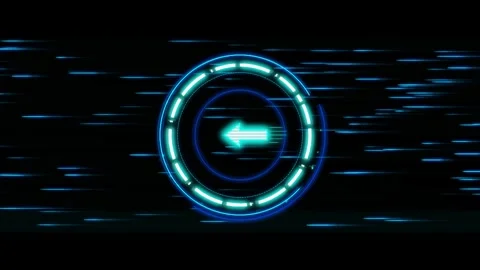 Abstract Cybernetic Vector HUD 4K Seamless Motion Loop Stock Footage 343698461