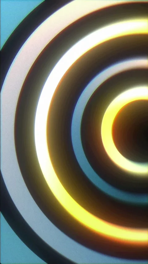 Abstract Cyberpunk Concentric Circles Stock Footage 340452984