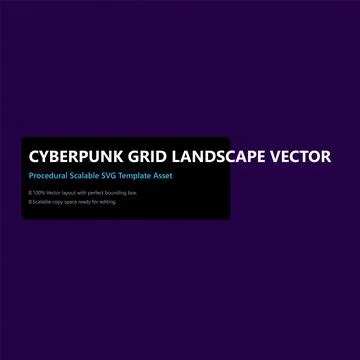 Abstract cyberpunk grid landscape vector template design asset with dark ba.. Stockillustratie