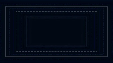 Abstract Cyberspace Architecture, Blue Dashed Line Rectangular Portal Stock Footage 329903742