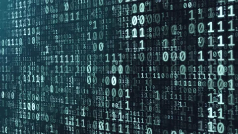 Abstract cyberspace with binary programming code, matrix animated background Stock Footage 150359626