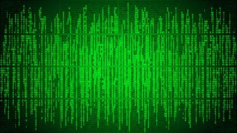 Abstract cyberspace with digital lines, binary code, matrix background Stockillustratie