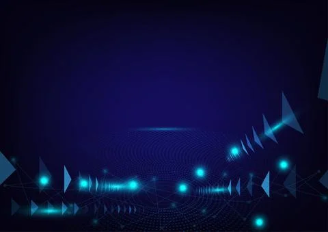 Abstract cyberspace digital technology background. Futuristic blue geometric  Stock Illustration