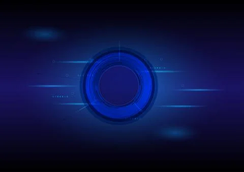 Abstract cyberspace digital technology background. Futuristic blue geometric  Stock Illustration
