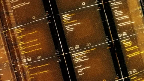 Abstract cyberspace texture with moving algorithm. Animation. Virtual background Stock Footage 153905422