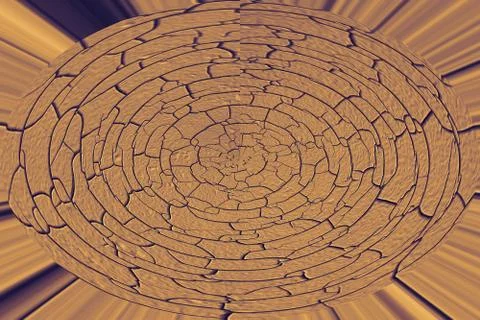 Abstract cycle wood texture surface is black color cracked and swelling Illustrazione stock