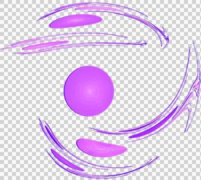 Abstract cyclic pattern of rounded magenta elements, isolated element Illustrazione stock